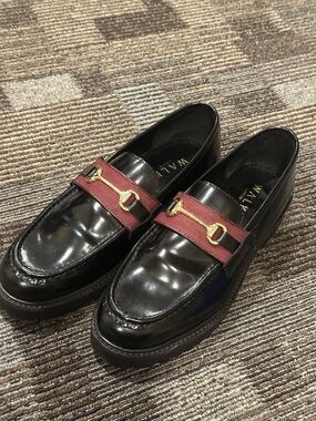 Walk London Sean Trim Chunky Loafers Black Leather Gold Snaffle Men’s US 9